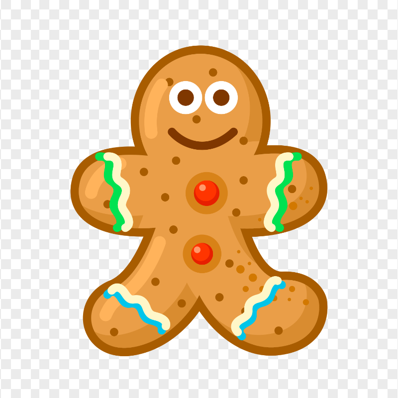 Cookie Gingerbread Man Vector Cartoon PNG IMG