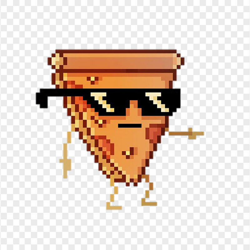 Cool Pixel Art Pizza HD Transparent Background