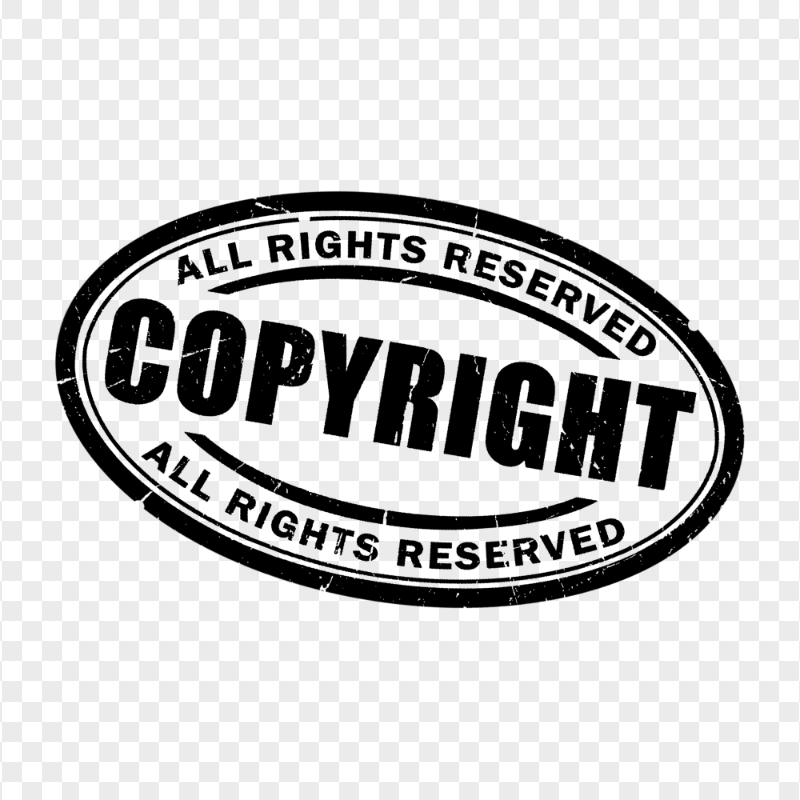 Copyright All Rights Reserved Black Stamp PNG