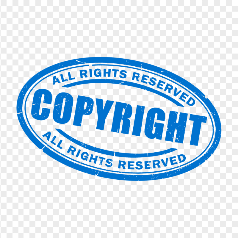 Copyright All Rights Reserved Blue Stamp HD PNG