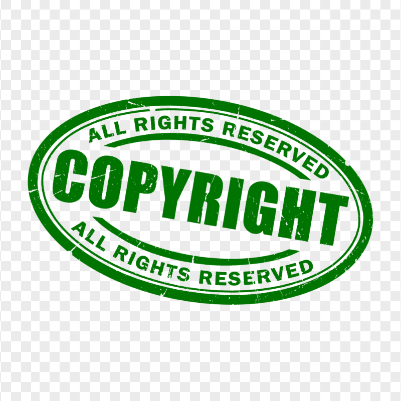 Copyright All Rights Reserved Green Stamp Image PNG