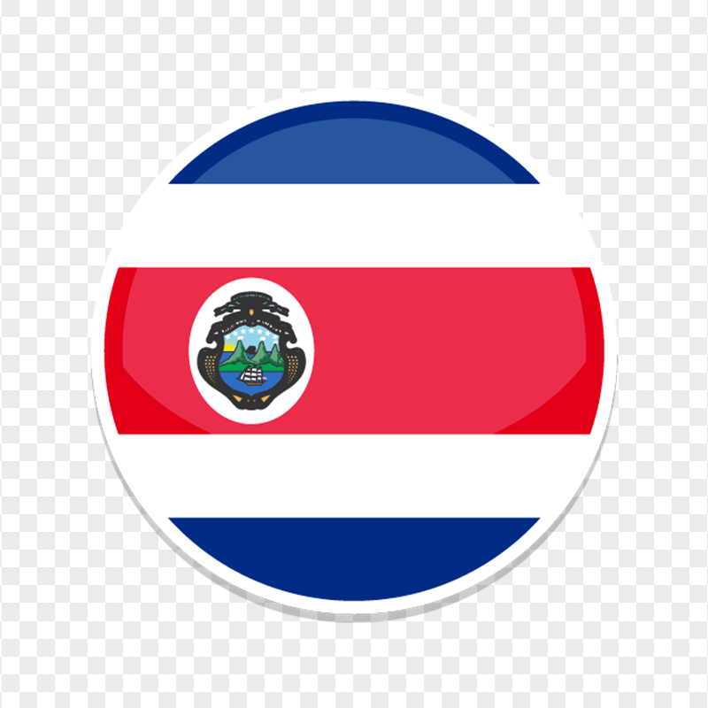 Costa Rica Circle Round Flag Icon PNG