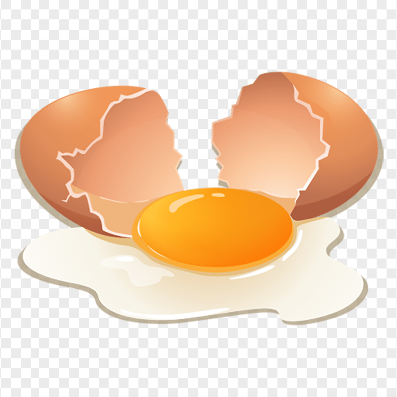 Cracked Brown Egg Illustration Transparent Background