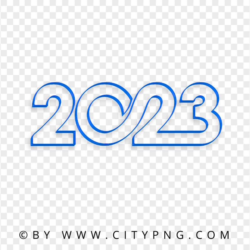 Creative Blue 2023 Text Logo Numbers FREE PNG