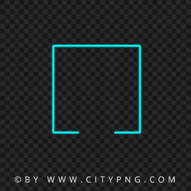 Creative Neon Blue Green Square Frame FREE PNG