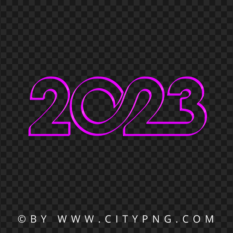 Creative Pink 2023 Text Logo Numbers HD PNG
