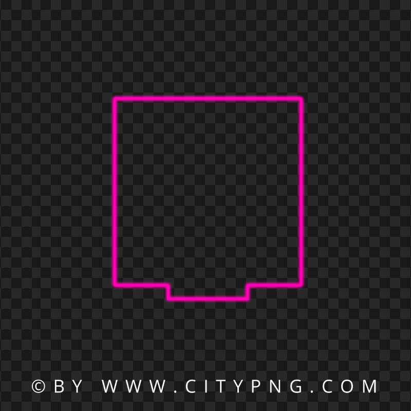 Creative Square Neon Pink Frame Border PNG Image