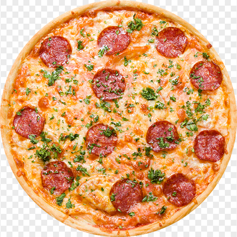 Crispy Pepperoni Pizza Italian Garlic Bread PNG Image