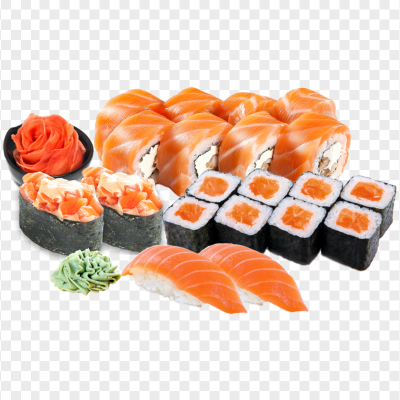 Crispy Salmon Sushi Set Japan Food HD Transparent PNG