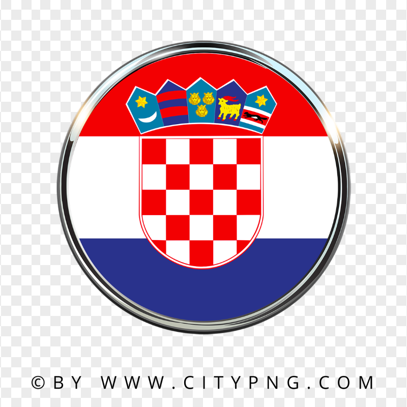 Croatia Round Metal Framed Flag Icon HD PNG
