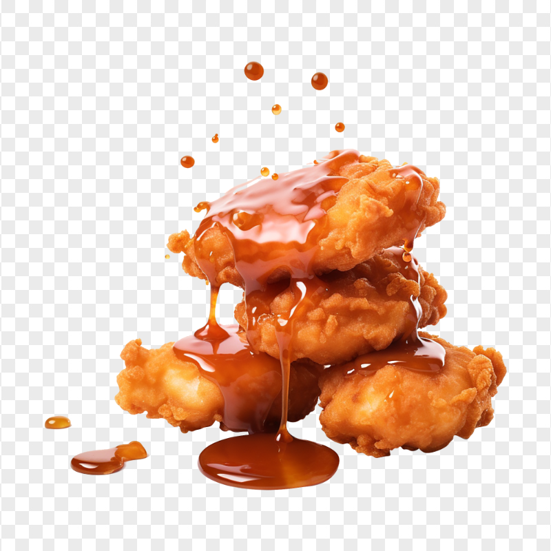 Crunchy Chicken Nuggets with Ketchup HD PNG