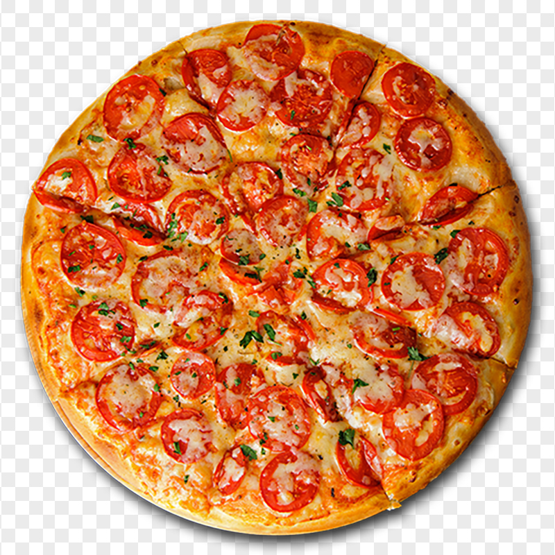 Crusty Tomato Pizza fresh Italian Food Image PNG
