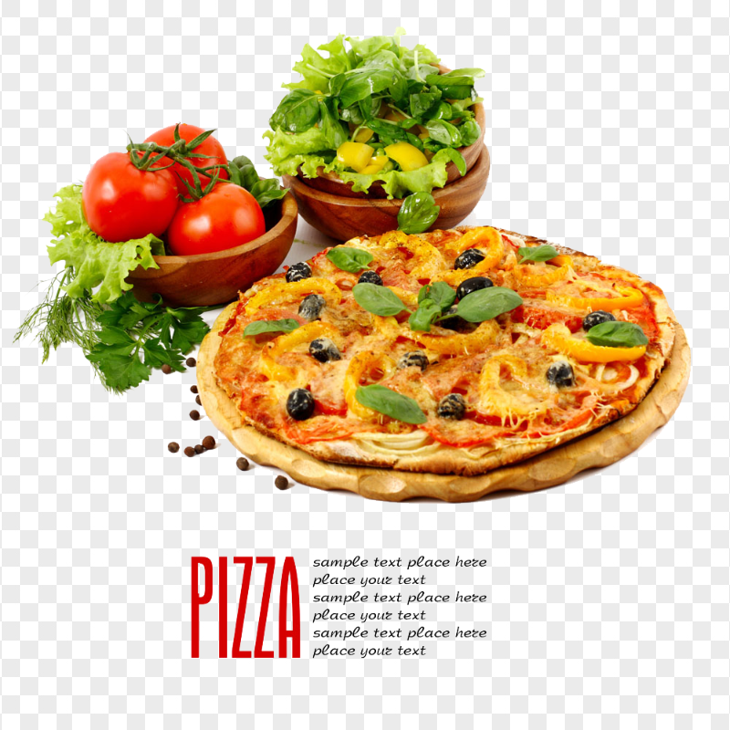 Crusty Veggie pizza With Vegetables Image PNG