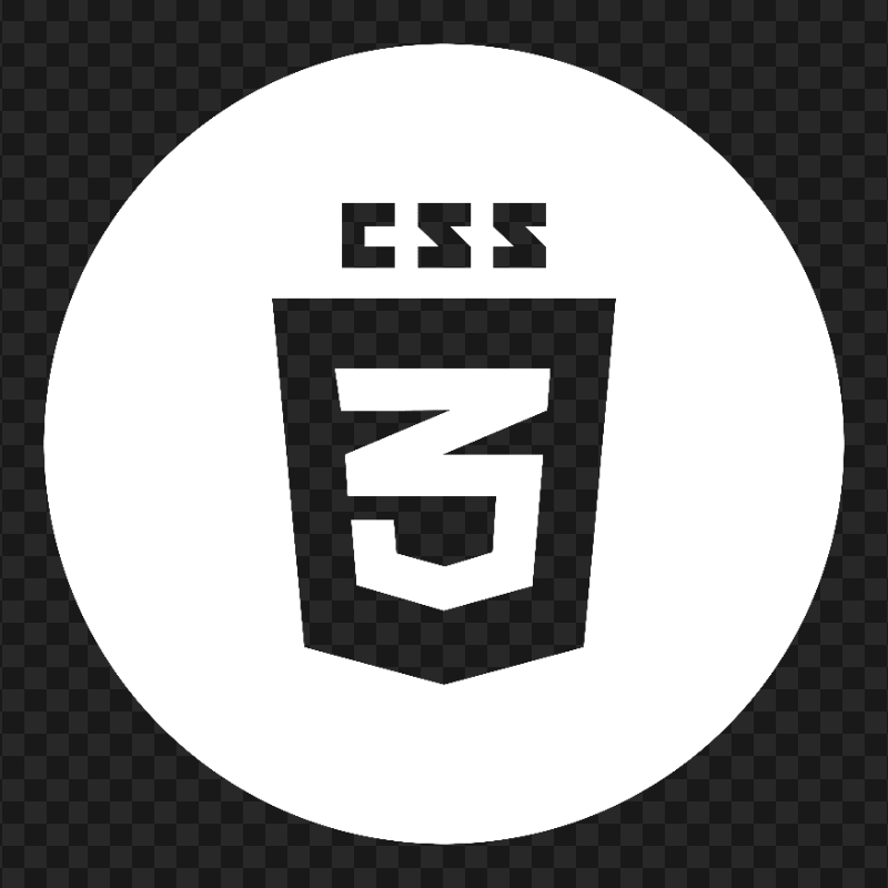 CSS3 Round White Logo Icon PNG