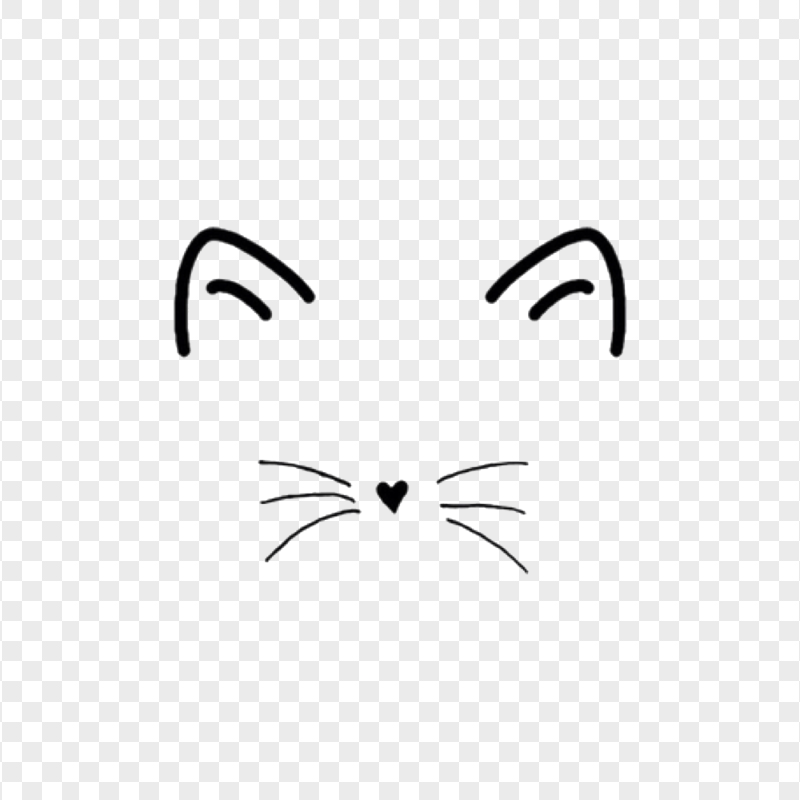 Cute Black Kitten Whiskers HD Transparent Background