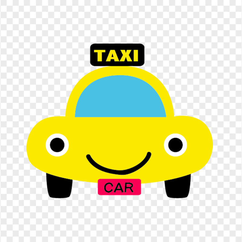 Cute Clipart Cab Taxi Car PNG