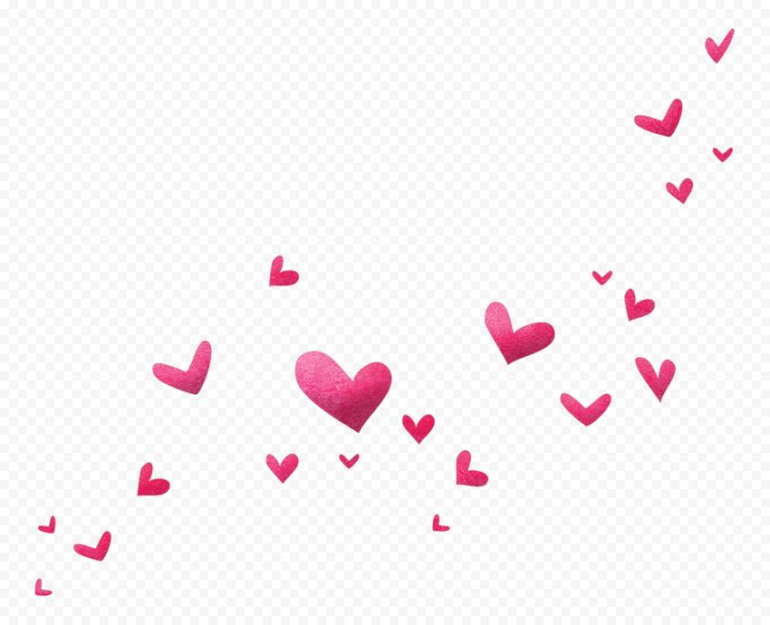 Cute Floating Pink Hearts PNG
