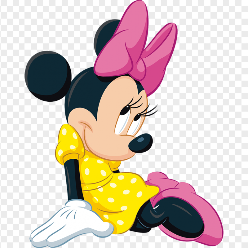 Cute Minnie Mouse Sitting Down Download PNG