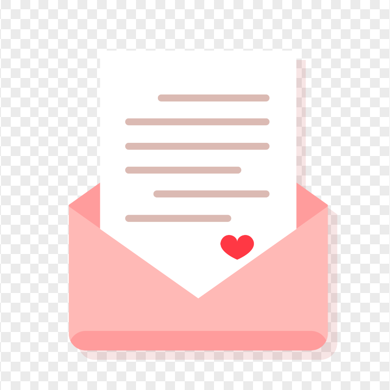 Cute Pink Vector Romantic Love Letter HD PNG