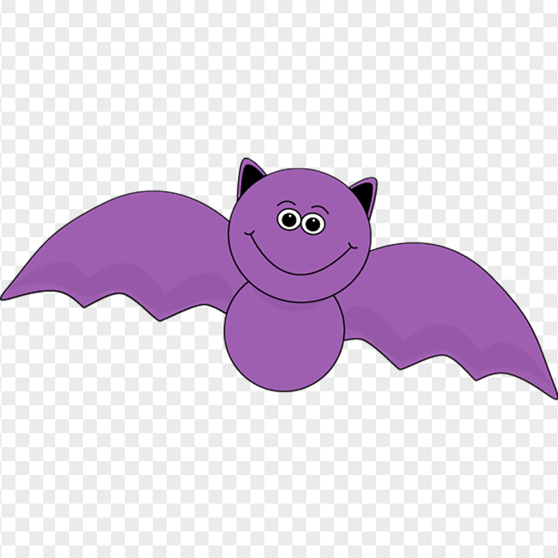 Cute Purple Vampire Bat Halloween Cartoon