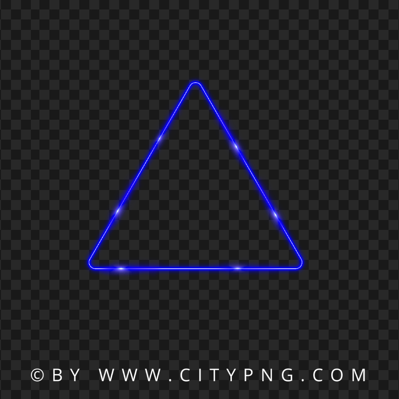 Dark Blue Neon Triangle With Flare Effect PNG Image