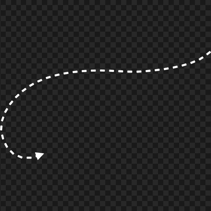 Dashed Curved White Arrow