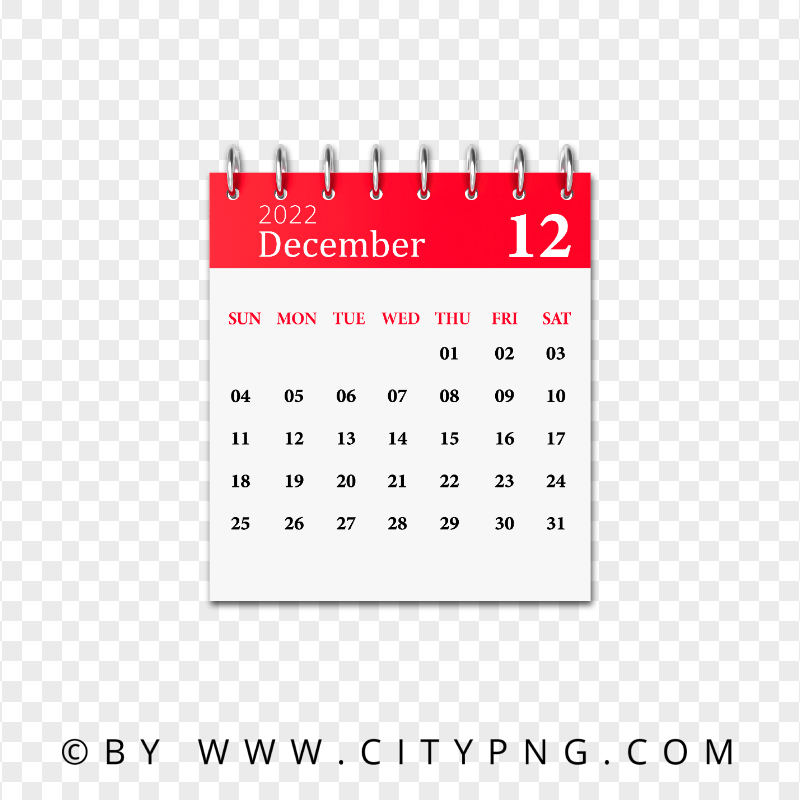 December 2022 Graphic Calendar HD PNG