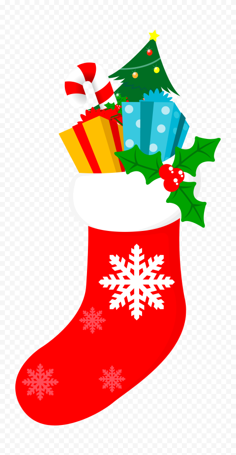 Decorated Christmas Socks Cartoon Vector PNG Image