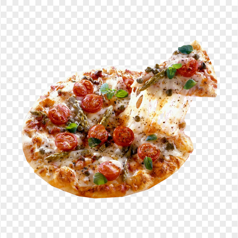 Delectable Cheesy Pizza Pasta HD Transparent Background
