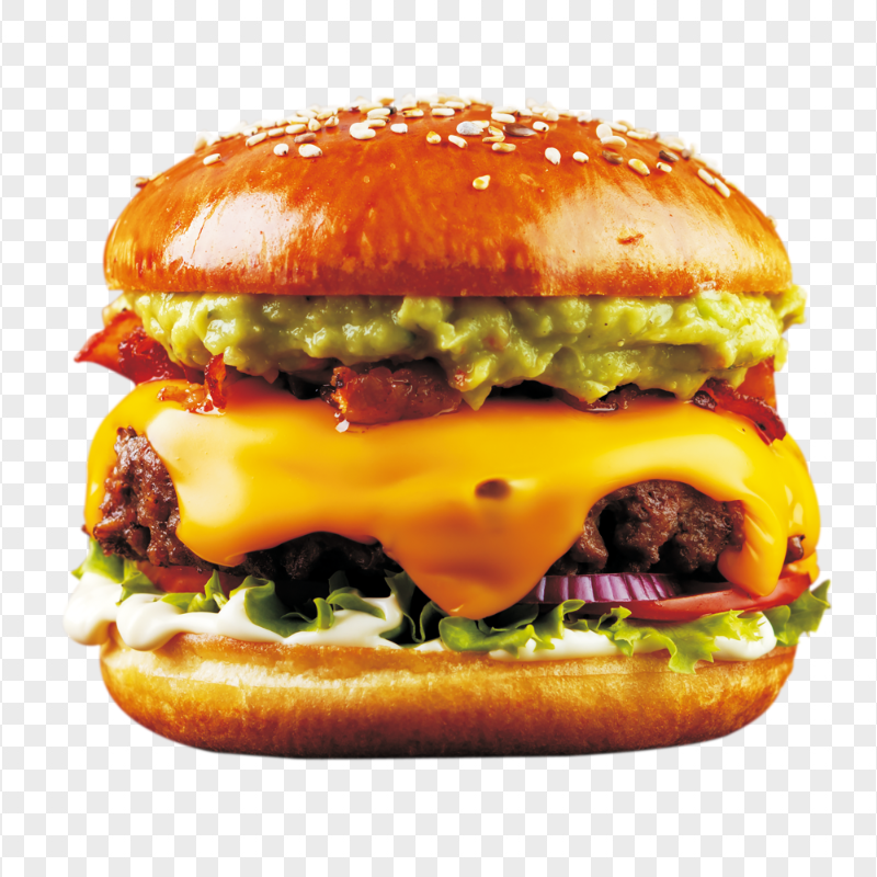 Delicious Cheesy Burger Fast Food HD PNG