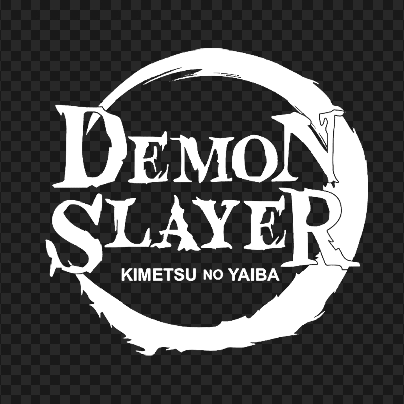 Demon Slayer Kimetsu No Yaiba White Logo Image PNG