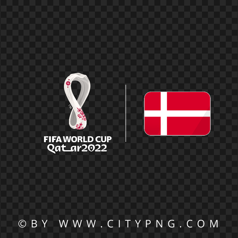 Denmark Flag With Fifa Qatar 2022 World Cup Logo PNG