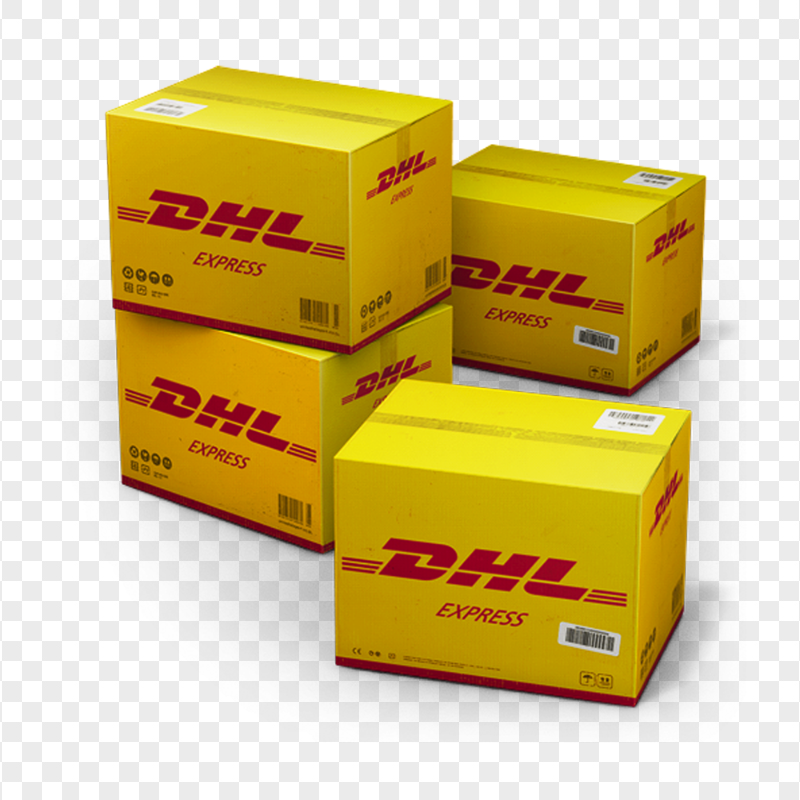 DHL Express Shipping 3D Boxes HD PNG
