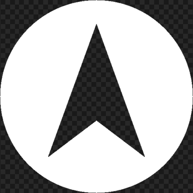 Direction North Round White Icon