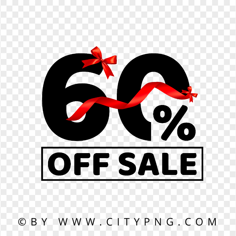 Discount 60 Percent Off Sale Logo Sign Image PNG