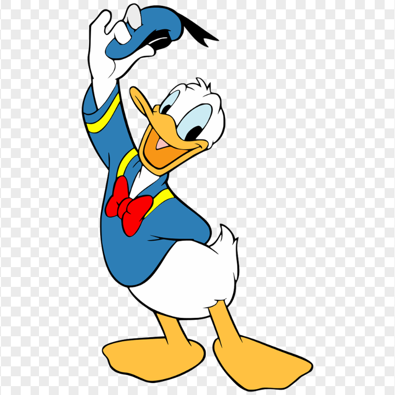 Donald Duck Holding His Blue Hat HD PNG