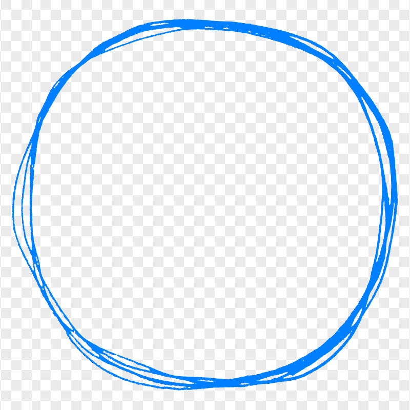 Doodle Pencil Sketch Drawing Blue Circle PNG