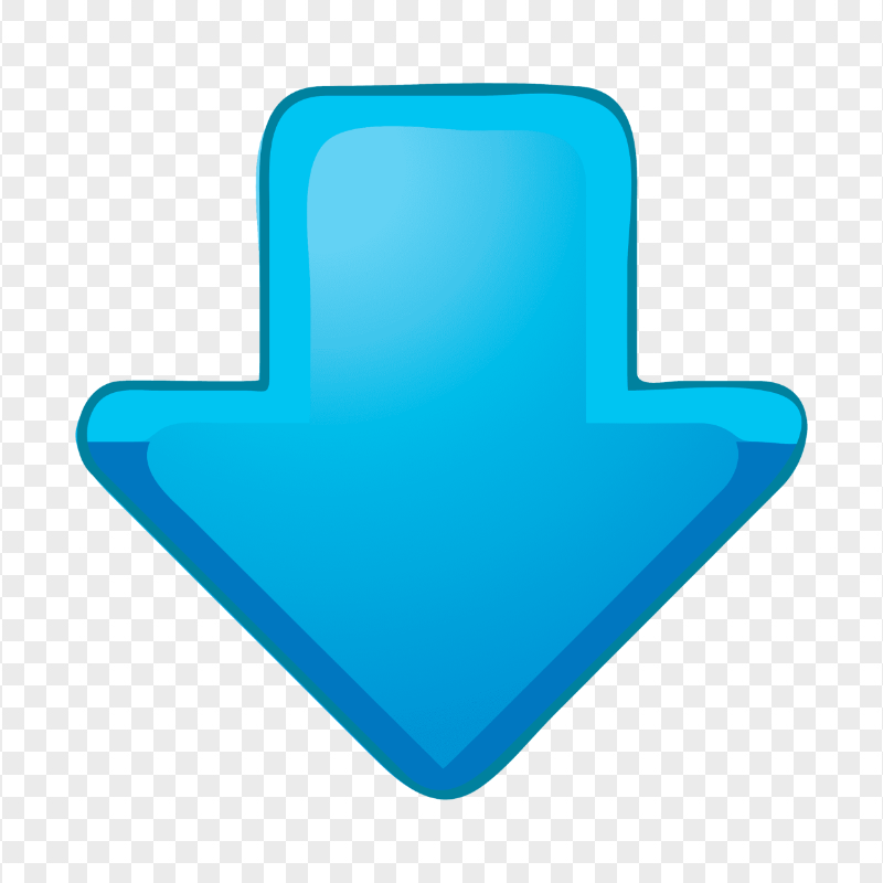 Down Arrow Downward Download Blue Button Icon HD PNG