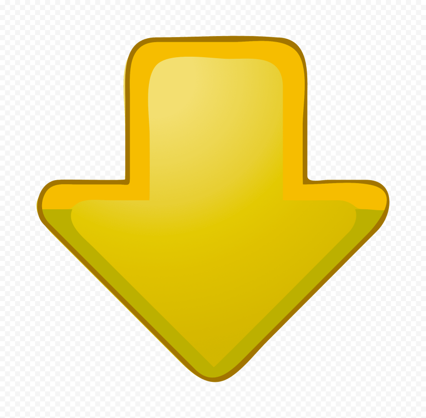 Down Arrow Downward Download Yellow Button Icon PNG