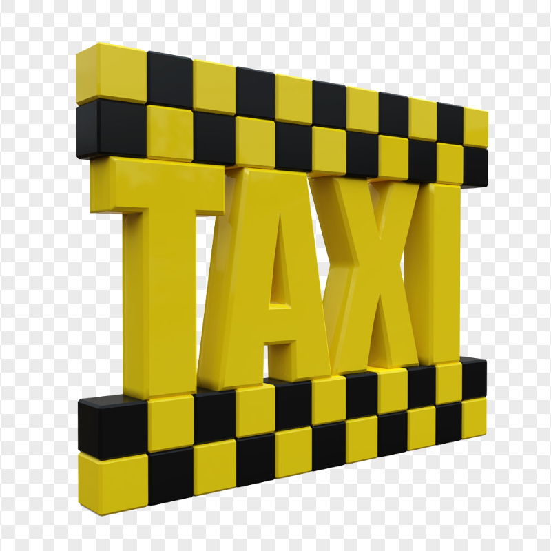 Download 3D Taxi Word Logo Text PNG