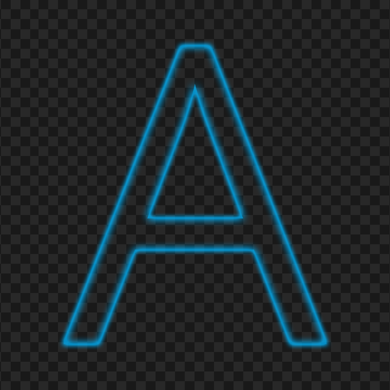Download A Letter Alphabet Outline Neon Blue Color PNG