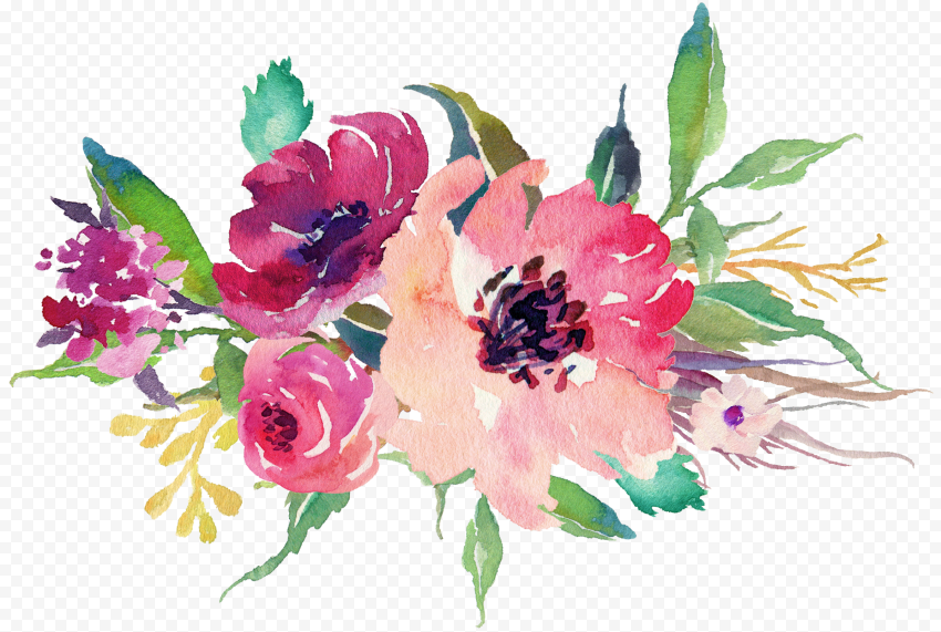Download Artificial Watercolor Flowers PNG Citypng