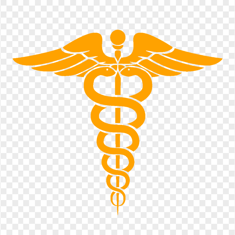 Download Caduceus Orange Medical Symbol Silhouette PNG