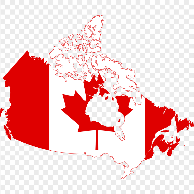 Download Canada Flag On Map PNG