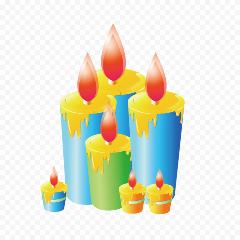 Download Christmas Birthday Cartoon Candles PNG