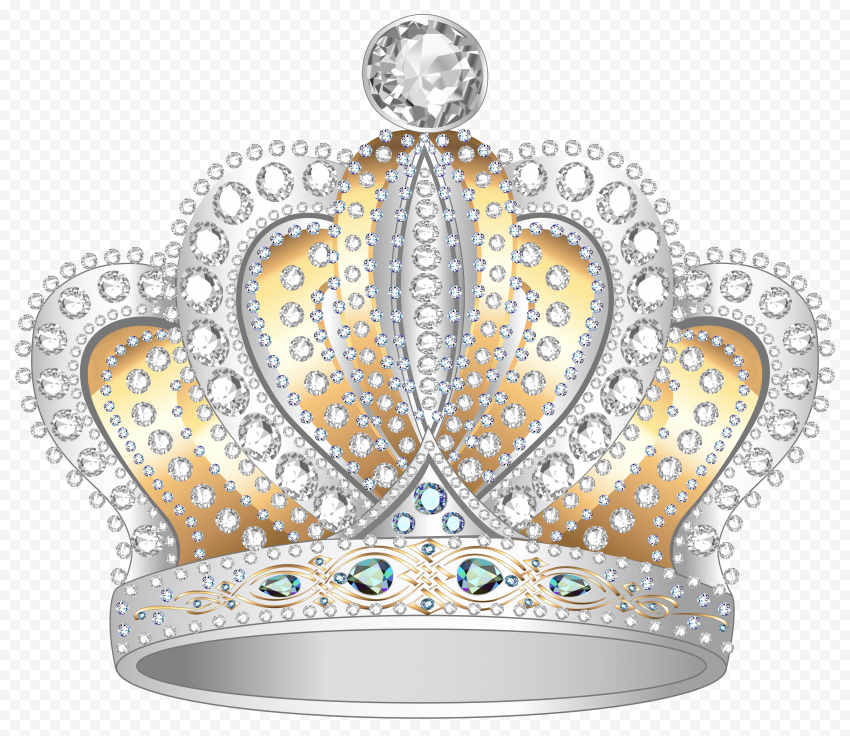 Download Diamond & Gold Silver Crown PNG Citypng