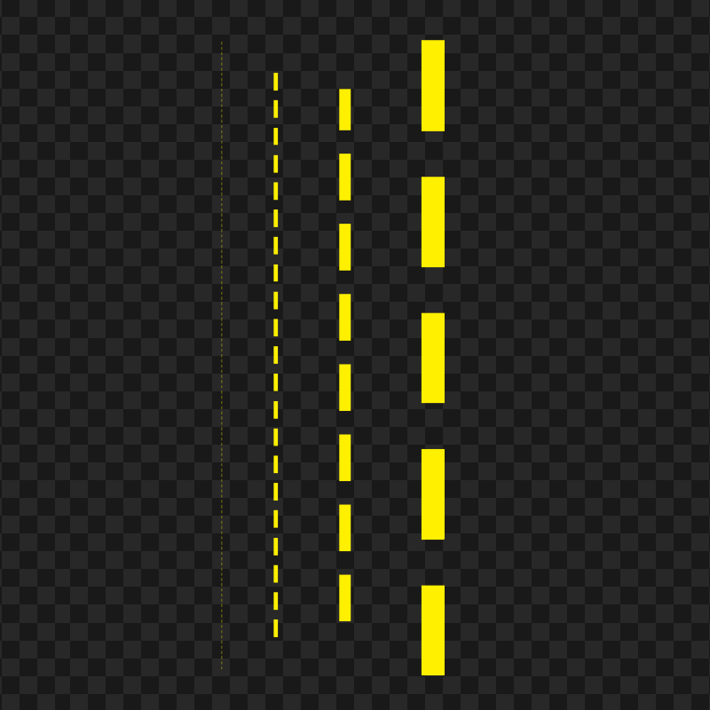 Download Four Yellow Dashed Lines PNG