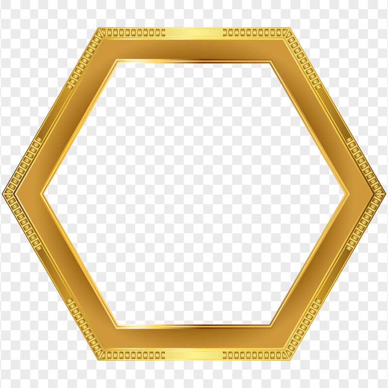 Download Gold Hexagonal Frame Illustration PNG