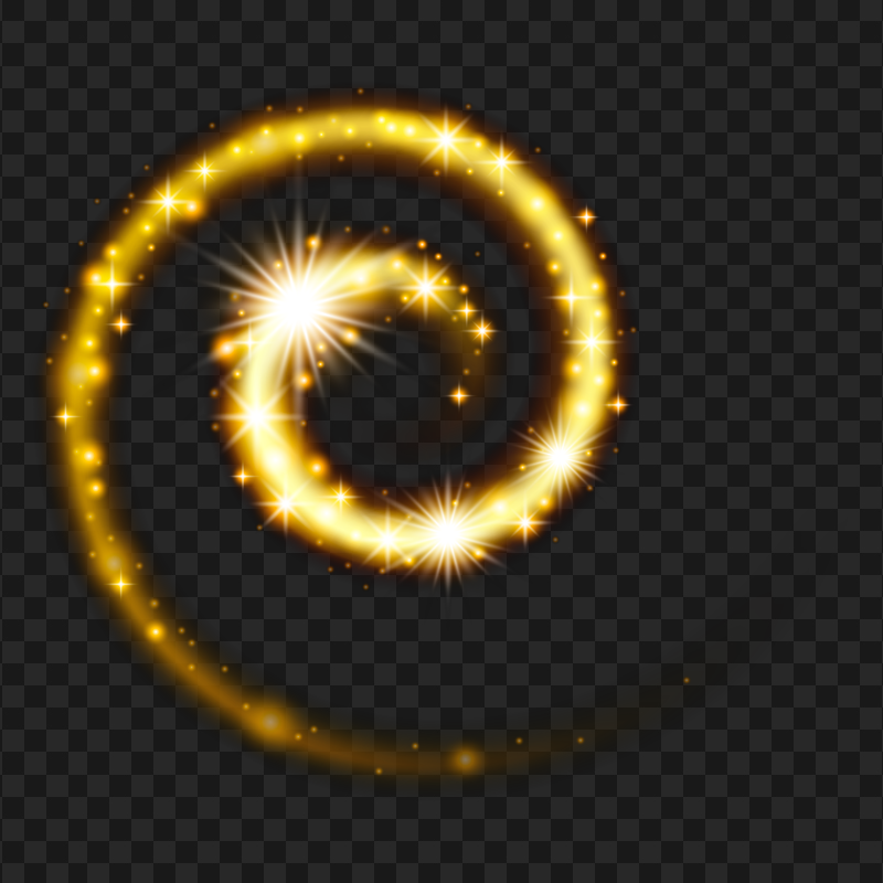 Download Golden Sparkling Shining Light Spiral Effect PNG