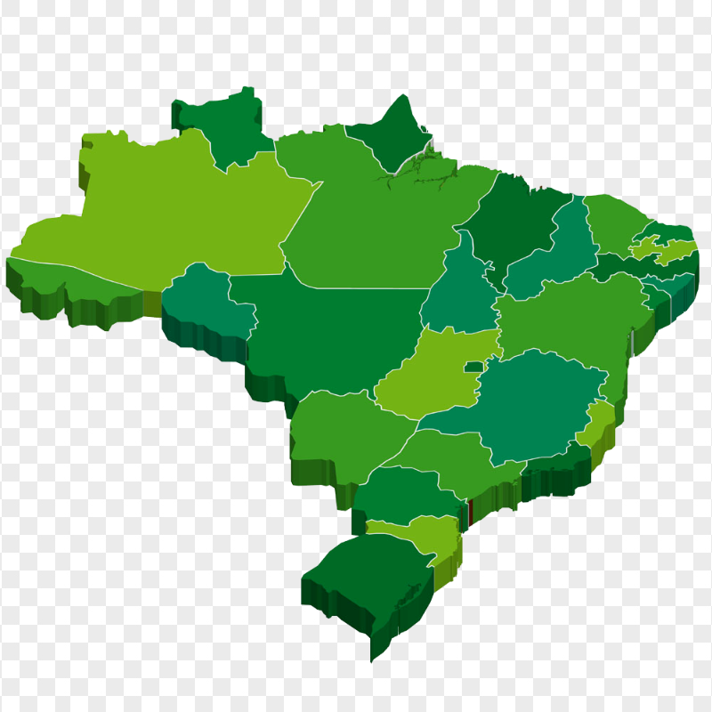 Download Green 3D Brazil Map PNG